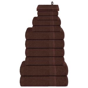 vidaXL Juego de toallas FROGN 12 piezas marr&oacute;n 360 g/m&sup2;