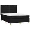 vidaXL Cama box spring con colch&oacute;n tela negro 140x200 cm