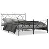 vidaXL Estructura cama sin colch&oacute;n con estribo metal negro 150x200 cm