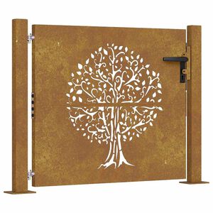 vidaXL Puerta de jard&iacute;n 100 x 75 cm Negro Con cerradura