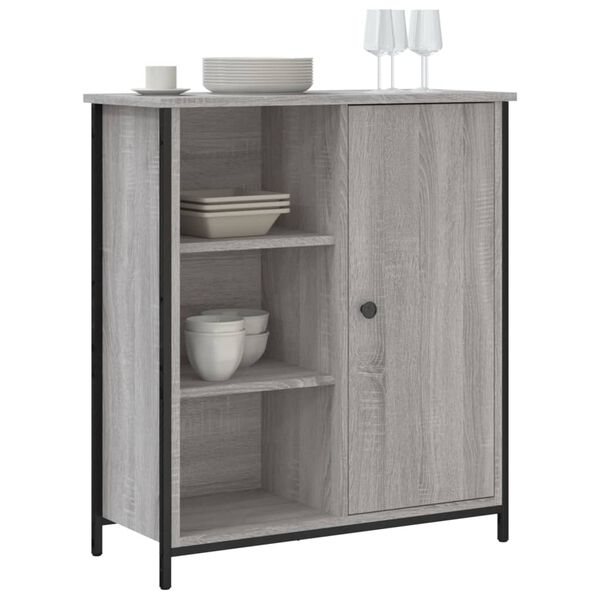 vidaXL Aparador de madera de ingenier&iacute;a gris Sonoma 70x30x80 cm