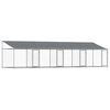 vidaXL Jaula de perros techo y puertas acero galvanizado gris 8x2x2 m