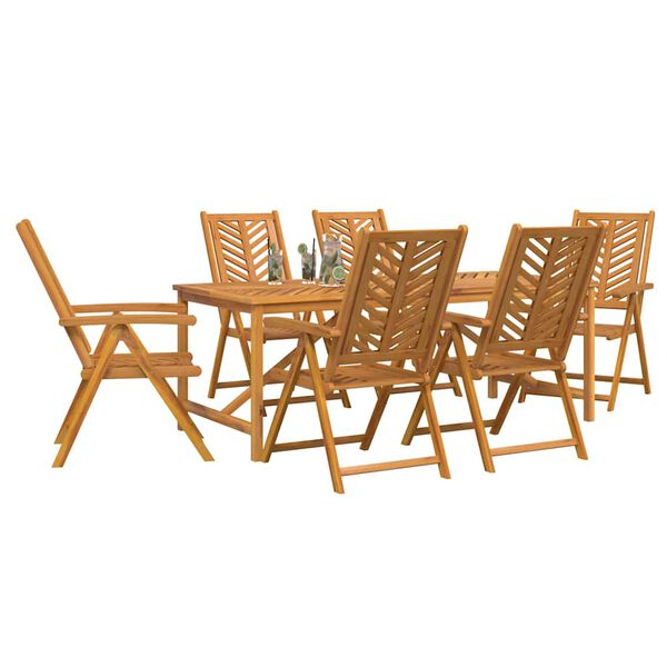 vidaXL Conjunto de Comedor de Jard&iacute;n 7 pcs Marr&oacute;n