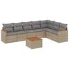vidaXL Juego de sof&aacute;s jard&iacute;n con cojines beige mezcla 8 pzas rat&aacute;n PE