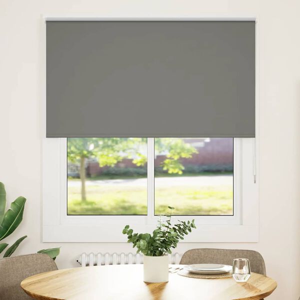 vidaXL Estor Enrollable Opaco gris 140x150 cm Tela Ancho 136,6 cm