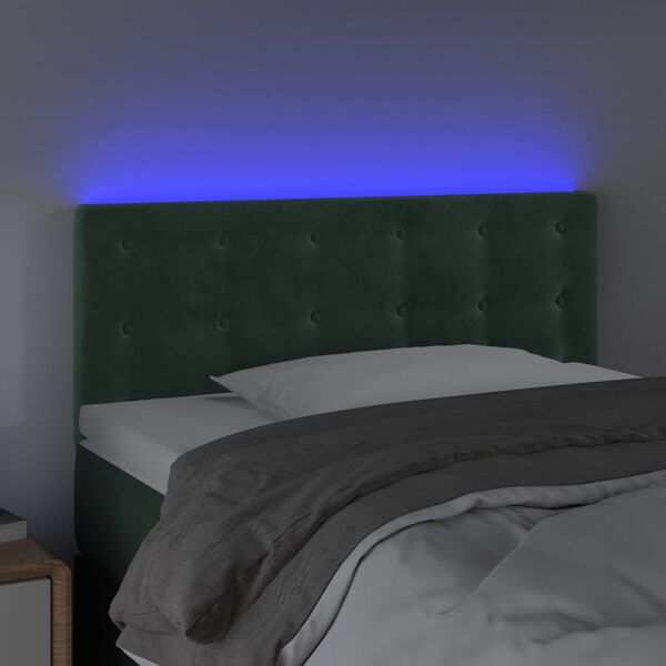 vidaXL Cabecero con LED de terciopelo verde oscuro 80x5x78/88 cm