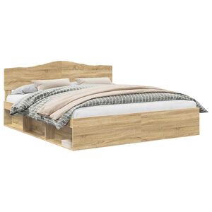 vidaXL Estructura de cama Sonoma 200 x 200 cm Madera de pino macizo