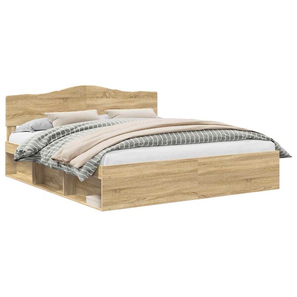 vidaXL Estructura de cama Sonoma 200 x 200 cm Madera de pino macizo