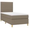 vidaXL Cama box spring colchón y luces LED tela gris taupe 90x200 cm
