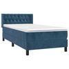 vidaXL Cama box spring con colch&oacute;n terciopelo azul oscuro 90x200 cm