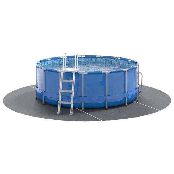 vidaXL Tapiz de suelo piscina geotextil de poli&eacute;ster gris claro &Oslash;306cm