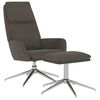 vidaXL Sill&oacute;n de relax con taburete tela de microfibra gris oscuro