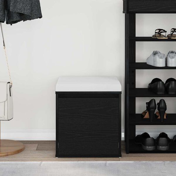 vidaXL Cajonera Roble Negro 40,5 x 40 x 40 cm Madera contrachapada