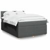 vidaXL Cama box spring con colch&oacute;n tela gris oscuro 160x200 cm