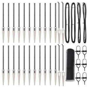 vidaXL Poste de Valla Gris