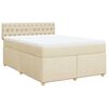 vidaXL Cama box spring con colch&oacute;n tela color crema 140x200 cm
