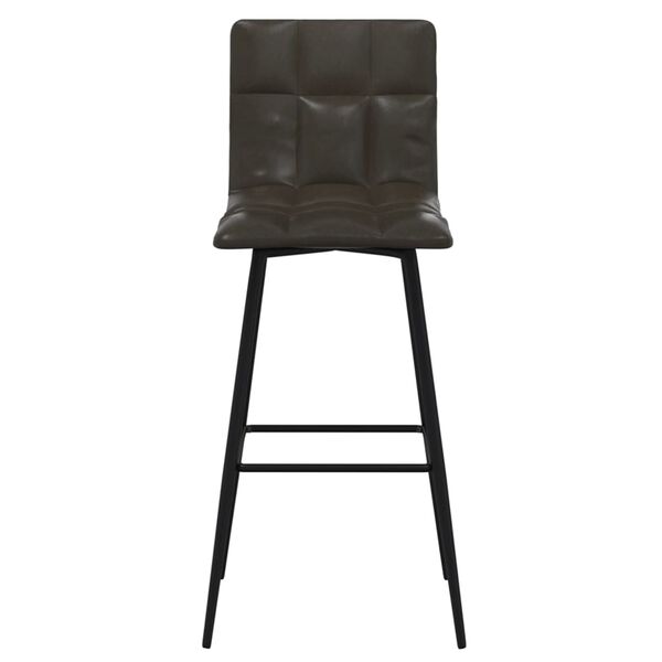 vidaXL Taburete de cocina cuero sintético gris