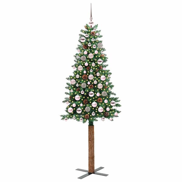 vidaXL &Aacute;rbol de Navidad Delgado con 300 LED con soporte Verde 180 cm