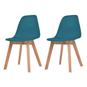 vidaXL Sillas de comedor 2 unidades pl&aacute;stico turquesa