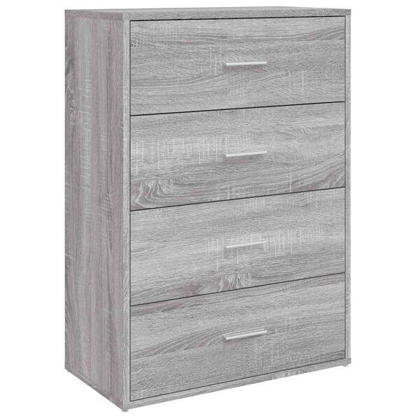vidaXL Aparador de madera de ingenier&iacute;a gris Sonoma 60x31x84 cm