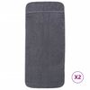 vidaXL Toallas de playa 2 uds tela gris antracita 400 g/m&sup2; 75x200 cm