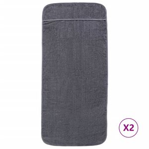 vidaXL Toallas de playa 2 uds tela gris antracita 400 g/m&sup2; 75x200 cm