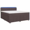 vidaXL Cama box spring con colch&oacute;n Marr&oacute;n Oscuro 160 x 200 cm Tela
