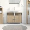 vidaXL Gabinete de Lavabo para Ba&ntilde;o con puerta Marr&oacute;n 80 x 30 x 60 cm