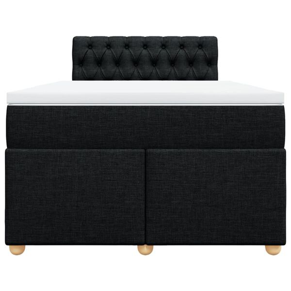 vidaXL Cama box spring con colch&oacute;n tela negro 120x200 cm