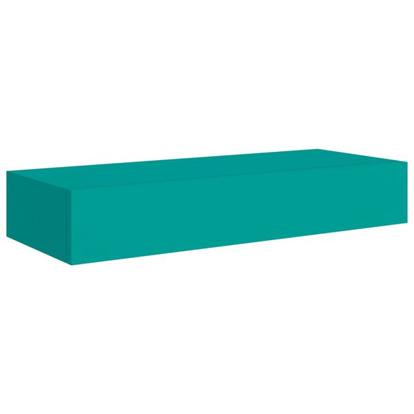 vidaXL Estantes de pared con caj&oacute;n 2 uds MDF azul 60x23,5x10 cm