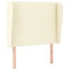 vidaXL Cabecero con orejas de cuero sint&eacute;tico crema 83x23x118/128 cm