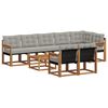 vidaXL Conjunto de sof&aacute;s de exterior 9 pcs Gris Natural y Claro