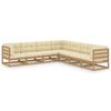 vidaXL Juego de muebles de jard&iacute;n 7 pzas y cojines madera pino maciza