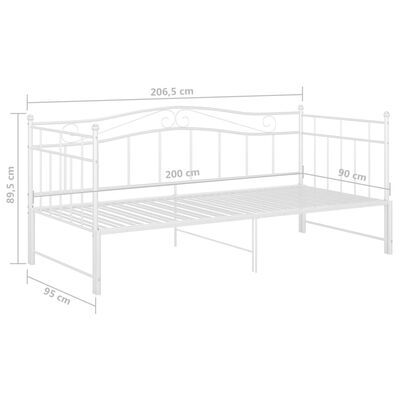 vidaXL Estructura de sofá cama extraíble de metal blanco 90x200 cm