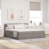 vidaXL Cama con almacenamiento Taup&eacute; 200 x 200 cm Cuero sint&eacute;tico