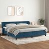 vidaXL Cama box spring con colch&oacute;n terciopelo azul oscuro 200x200 cm