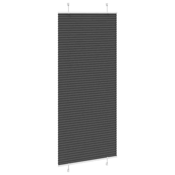 vidaXL Estor Plisado negro 85x200 cm Tela Ancho 84,4 cm Poli&eacute;ster