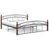 vidaXL Estructura cama sin colch&oacute;n metal madera roble negro 180x200 cm