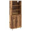 vidaXL Aparador alto 2 uds. Madera vieja 69,5 x 34 x 180 cm