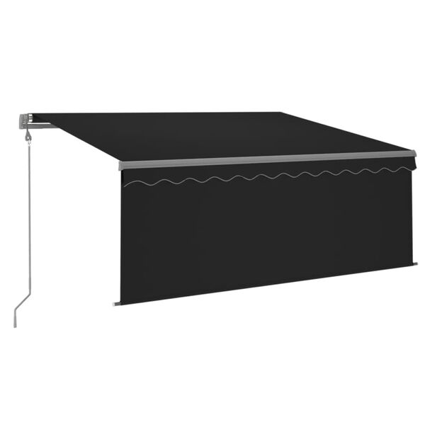 vidaXL Toldo autom&aacute;tico persiana LED sensor viento antracita 3x2,5m