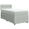vidaXL Cama box spring con colch&oacute;n terciopelo gris claro 80x200 cm