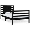 vidaXL Estructura de cama madera maciza pino individual negro 90x190cm