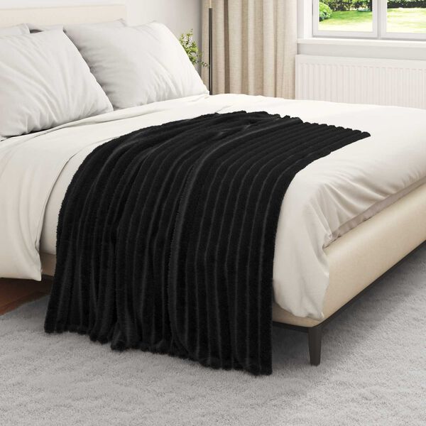 vidaXL Mantitas de Sof&aacute; 6 pcs Negro 150 x 130 cm Lana