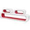vidaXL Estantes flotantes pared 3 pzas libros/DVD MDF blanco rojo