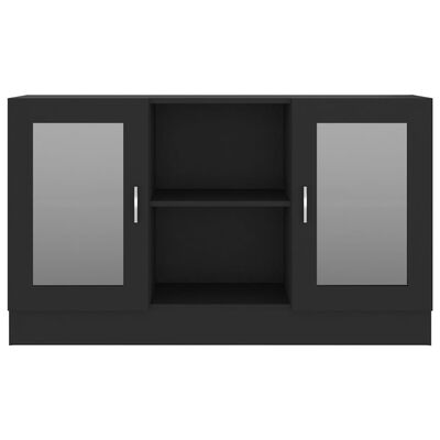 vidaXL Vitrina de madera contrachapada negro 120x30,5x70 cm