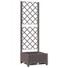 vidaXL Jardinera con enrejado PP marr&oacute;n 40x40x121,5 cm