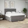 vidaXL Cama box spring con colch&oacute;n tela gris taupe 200x200 cm