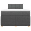 vidaXL Cama box spring con colch&oacute;n tela gris oscuro 120x200 cm