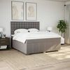 vidaXL Cama box spring con colch&oacute;n tela gris taupe 180x200 cm