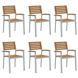vidaXL Silla de Jard&iacute;n 8 pcs Marr&oacute;n 56 x 57 x 87 cm